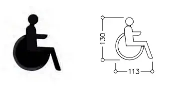 Pictogramme HANDICAPÉ nylon PCT4 NORMBAU – 113 x 130 mm – 0510040 Vente Flash