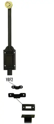 Nouveauté Verrou boîte fonte noire bouton laiton n°2 COUILLET – L.300 mm – VBF2.300