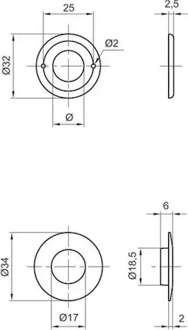 Rosette emboutie type GDF COUILLET Ø16 x 32 x 2.5 mm – ROS1 Commander Maintenant