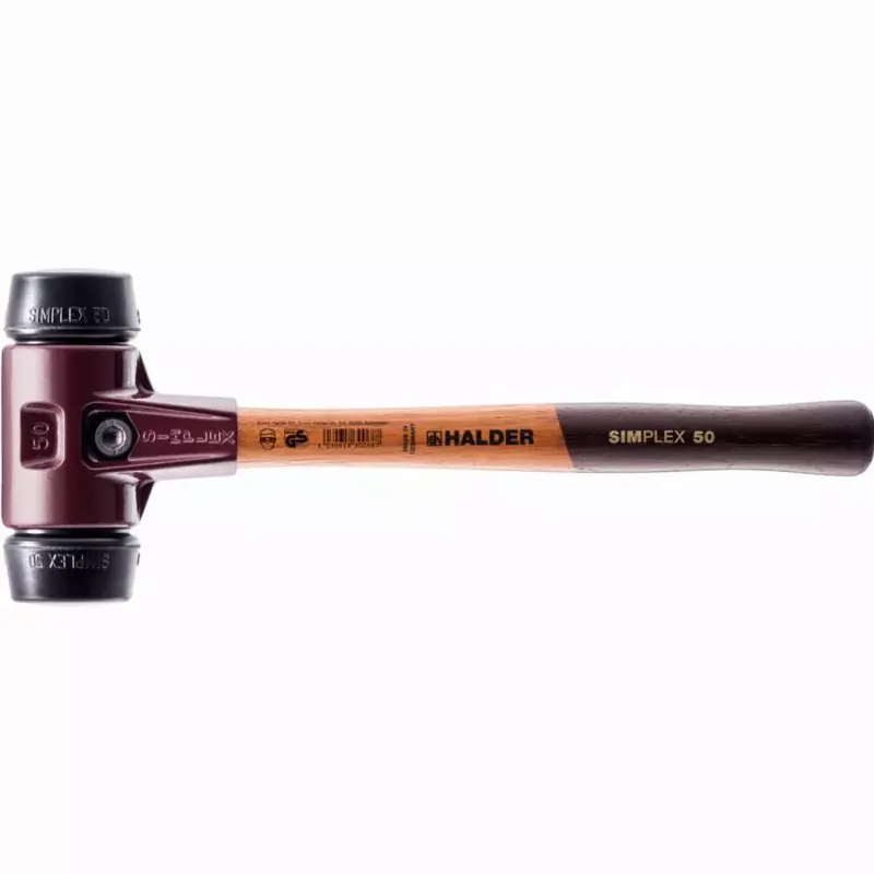 Maillet HALDER SIMPLEX Caoutchouc chargé avec boîtier en fonte malléable et manche en bois – D=50 mm – 3002.050 Achetez Aujourd&rsquo;hui
