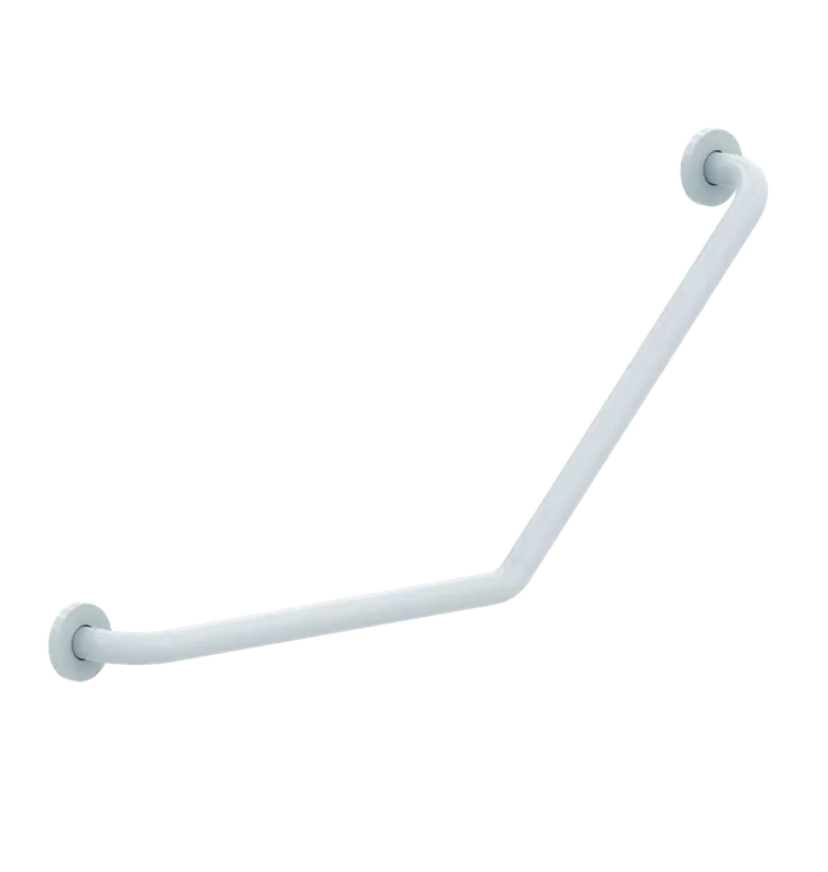 Authentique Barre coudée 135° acier époxy blanc 400 x 400 mm (sans vis) – Ø25 mm – PRESTO – 60345