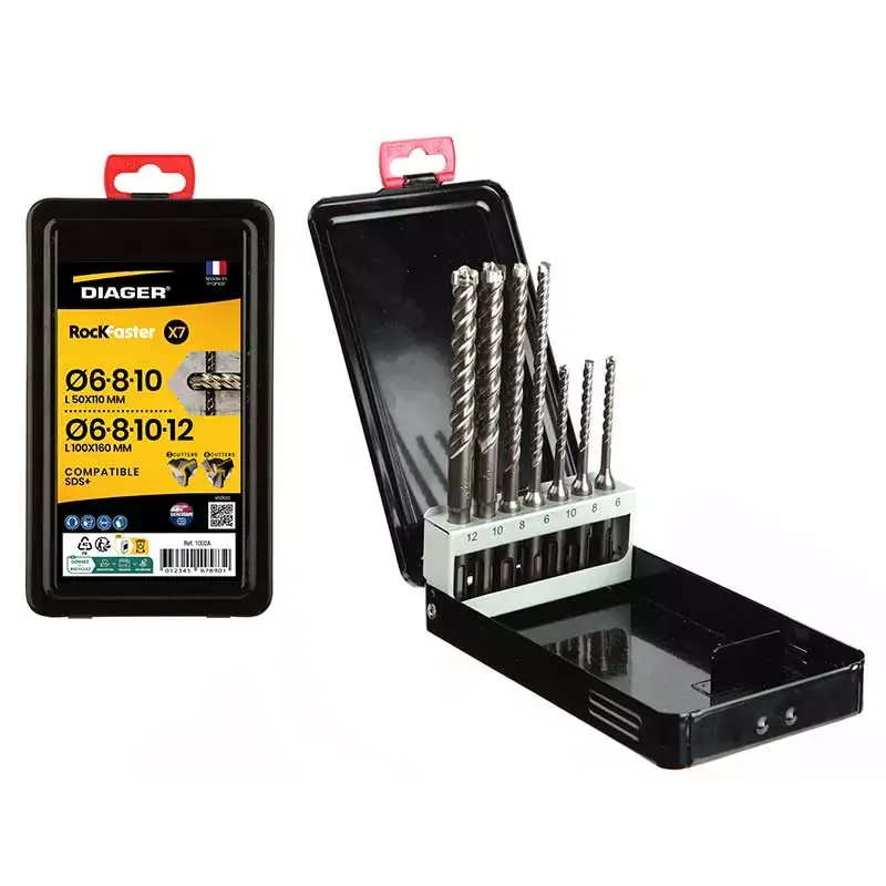 Coffret 7 forets béton SDS Plus Rockfaster – DIAGER – 1001R Retour Gratuit