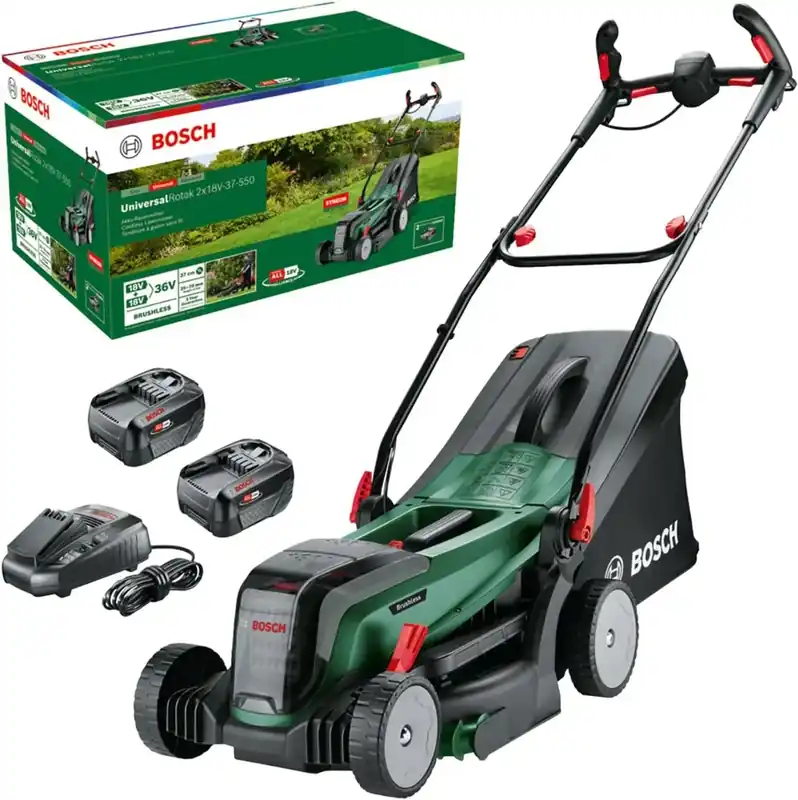 Tondeuse à gazon sans fil UniversalRotak 2x18V-37-550 - 2 batteries 4,0 Ah + 1 chargeur- BOSCH - 06008B9E00 Nouvelle Collection