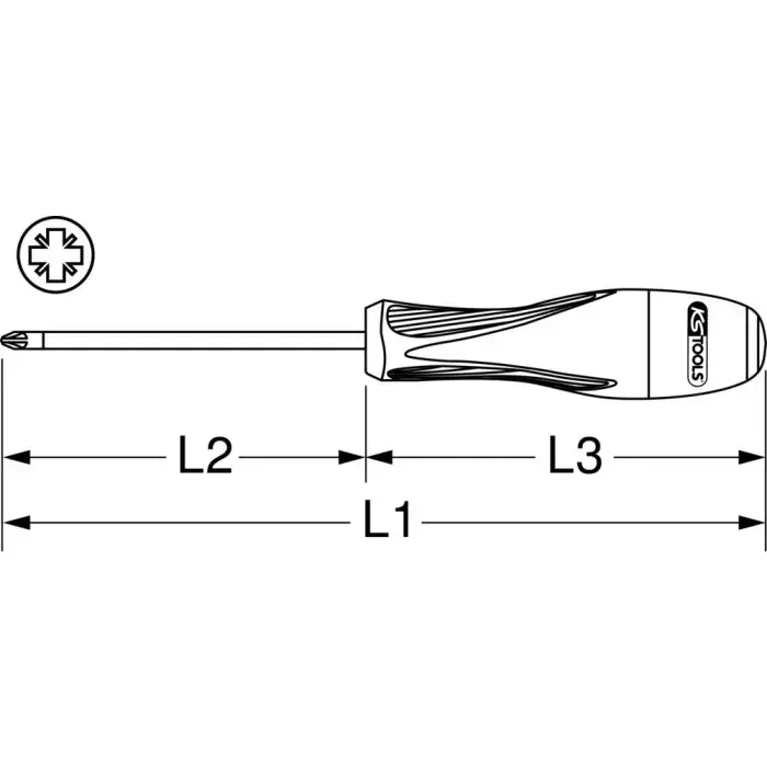 Bon Plan Tournevis Pozidriv bi-matière isolé 1000V, PZ2 pour borniers électriques – KSTOOLS – 922.6227