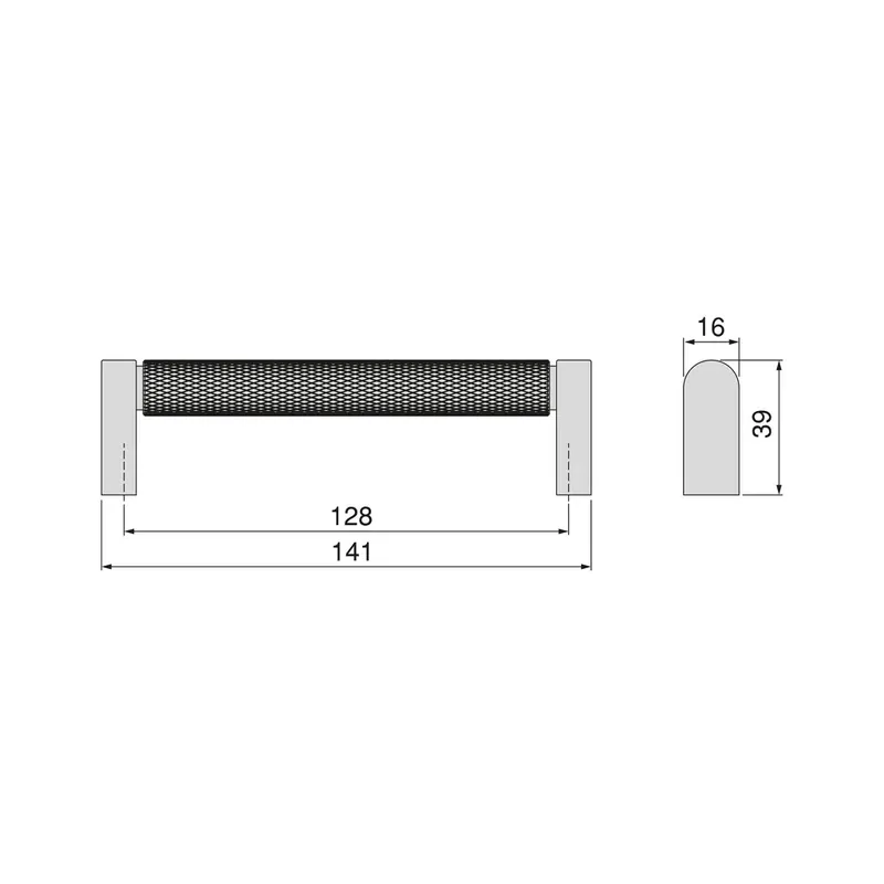 Jusqu'à Épuisement Des Stocks Poignée pour meubles Bergen L141mm entraxe 128mm Aluminium Peint en noir- EMUCA - 9365414