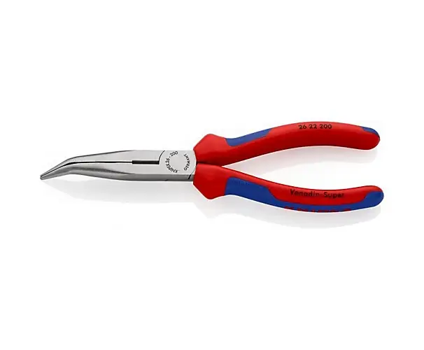 Soldes Pince demi-ronde avec tranchant – bec coudé 2622200 Knipex