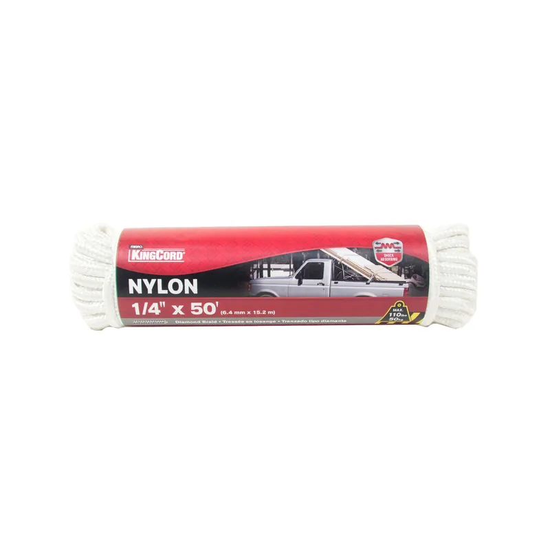 Corde de nylon tressée en losange, blanc, 1/4&Prime; x 50‘ Prix Promo